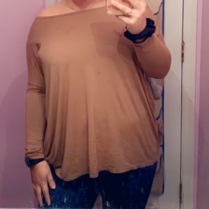 Brown long sleeve Piko shirt